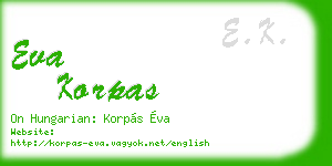 eva korpas business card